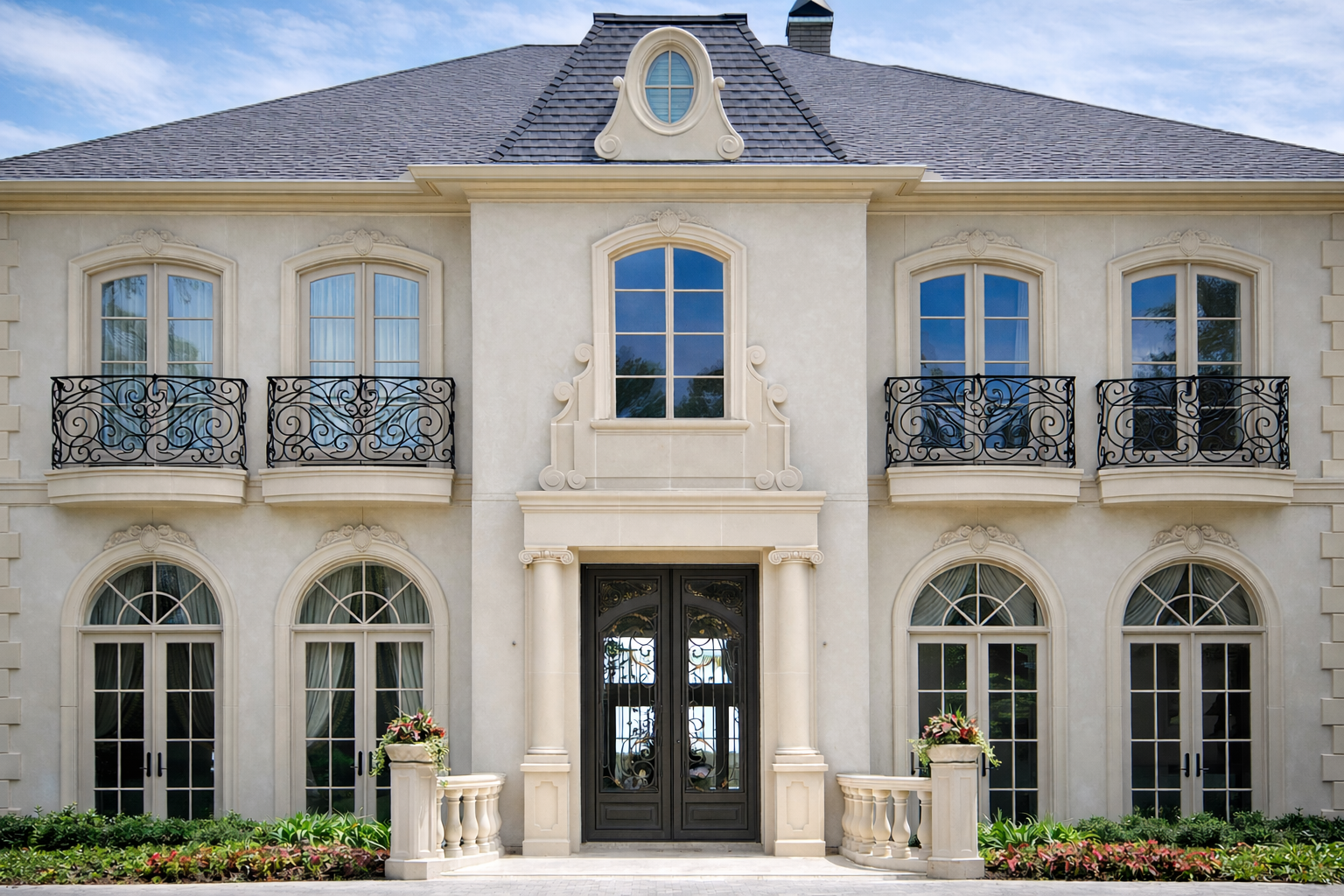 Estate with cast stone details